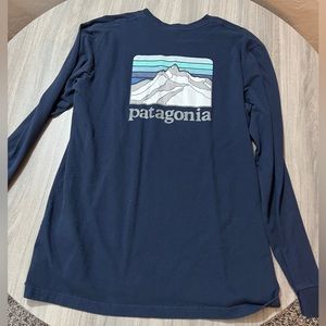 mens patagonia long sleeve tee shirt size medium navy
